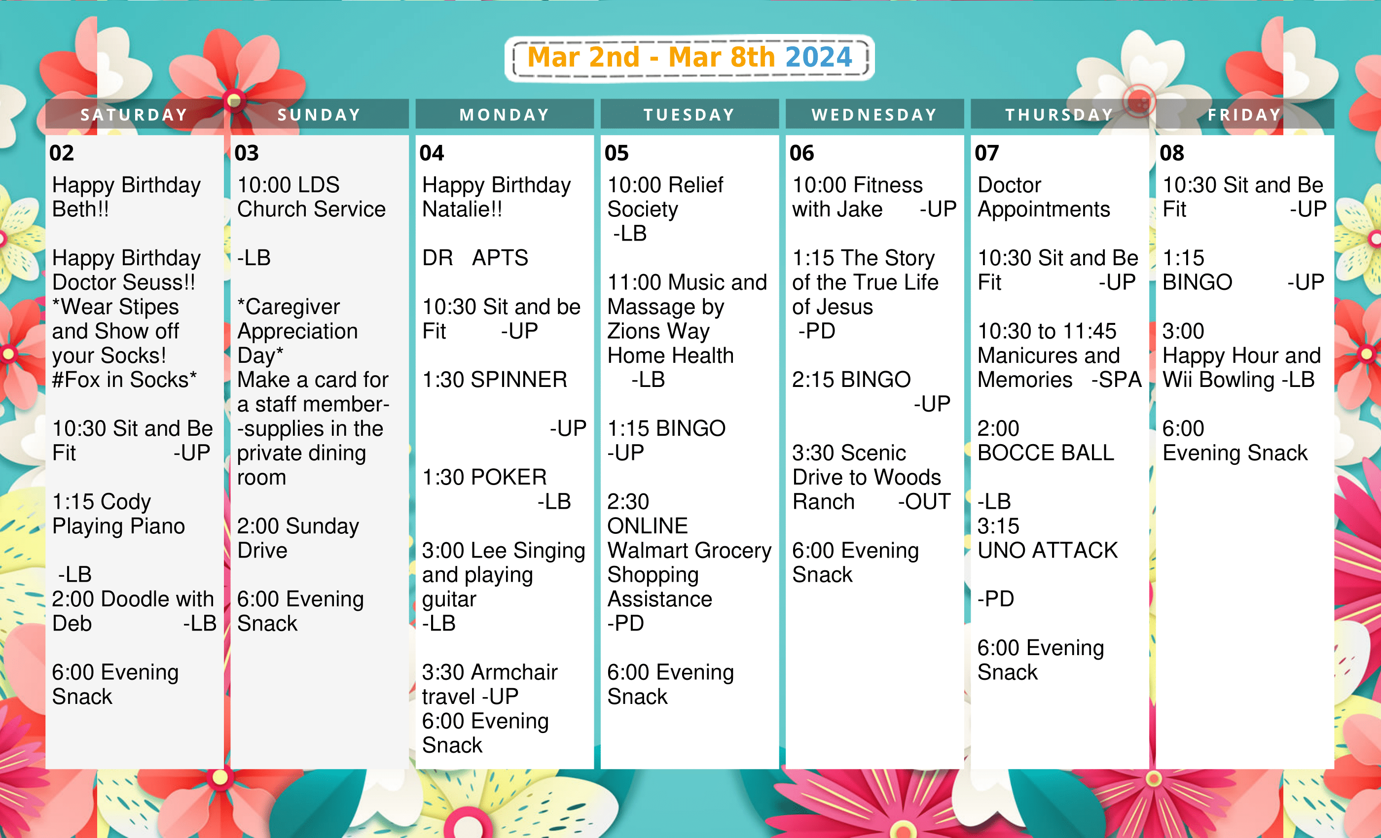 Calendar - March 2024 2-8-1